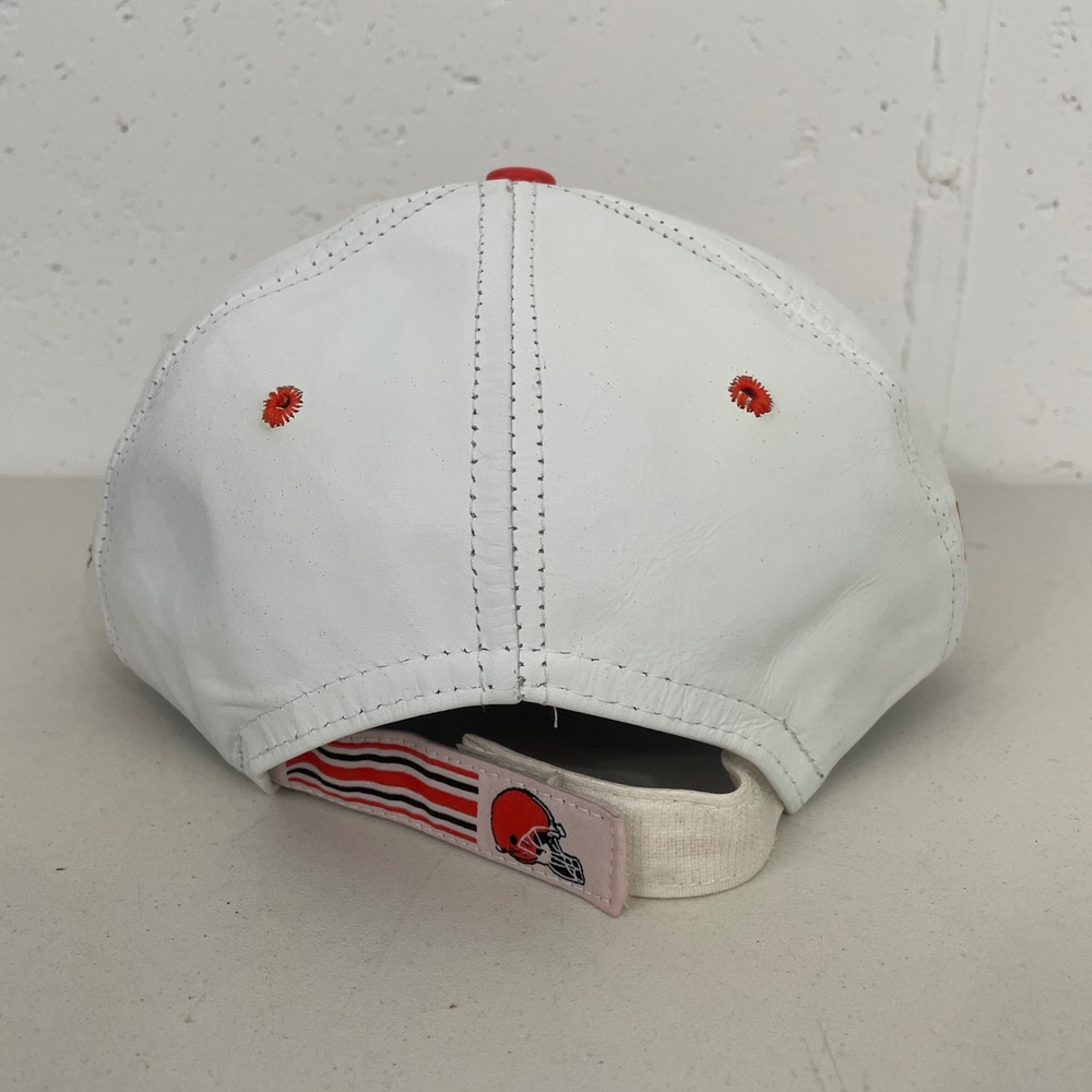 VTG Reebok Cleveland Browns Leather Hook & Loop Hat Cap Helmet NFL Made in USA - Picture 4 of 7